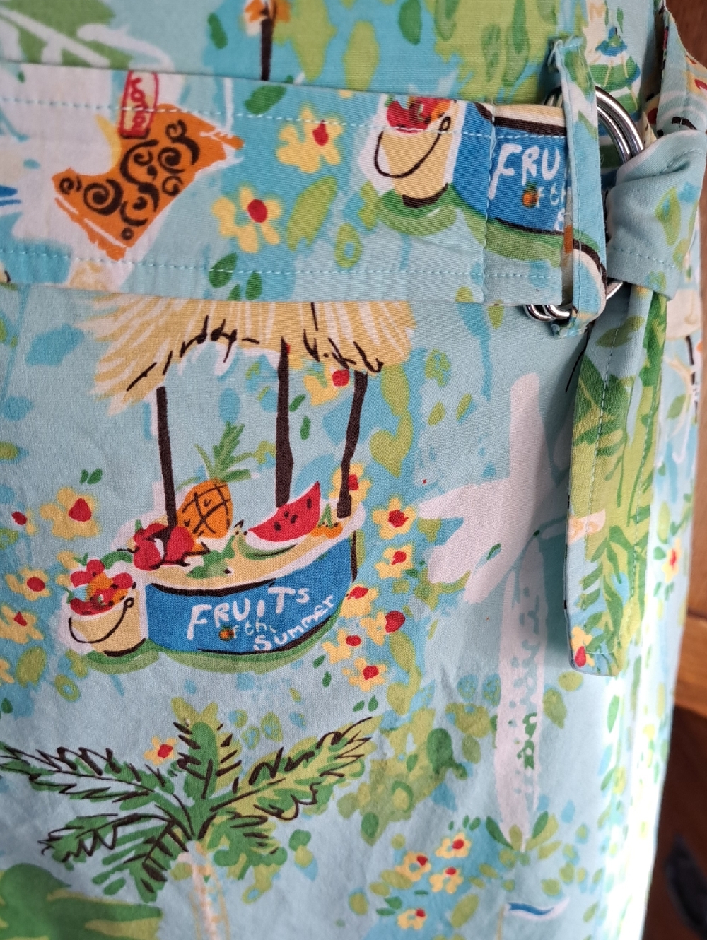Larry Levine Tropical Cabana Beach Print Skort Size 6 - Picture 7 of 11